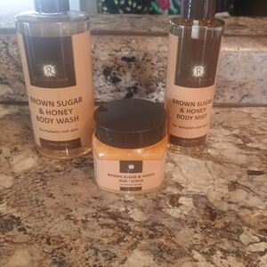 Rich radiant brown sugar and honey beauty set for melanin-rich skin. New
